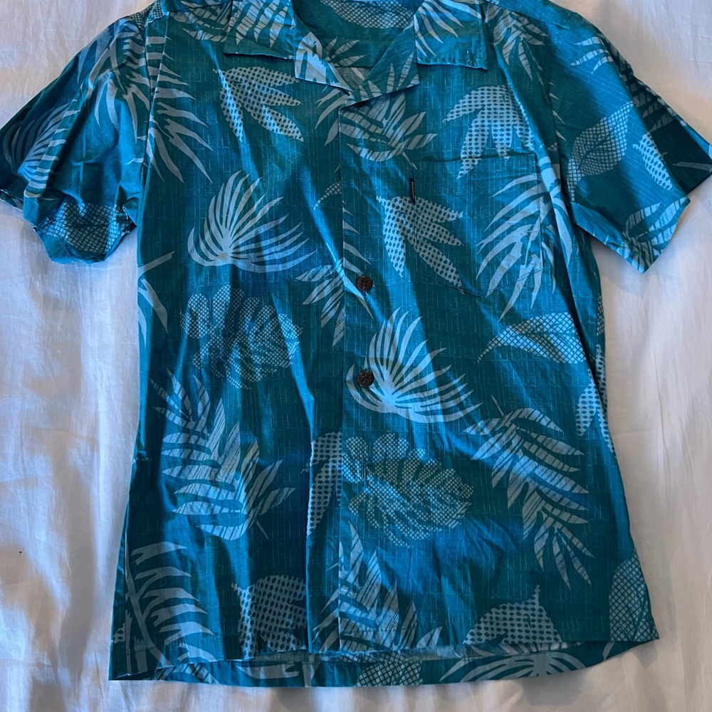 Tropical Hawaiian Blue Men's Shirt